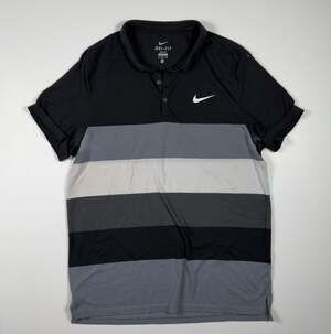 Nike Golf Dri-Fit Multi-Color Striped Short Sleeve Polo Shirt XL